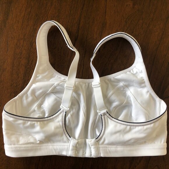 Triumph Endurance Triaction Activewear Nylon Sports Bra White Blk Sz 34DDD NWOT - Picture 4 of 13